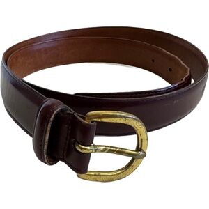 Coach Size 36 Burgundy Leather Belt Men Brass Gold Tone Buckle 3921 Dress Casual